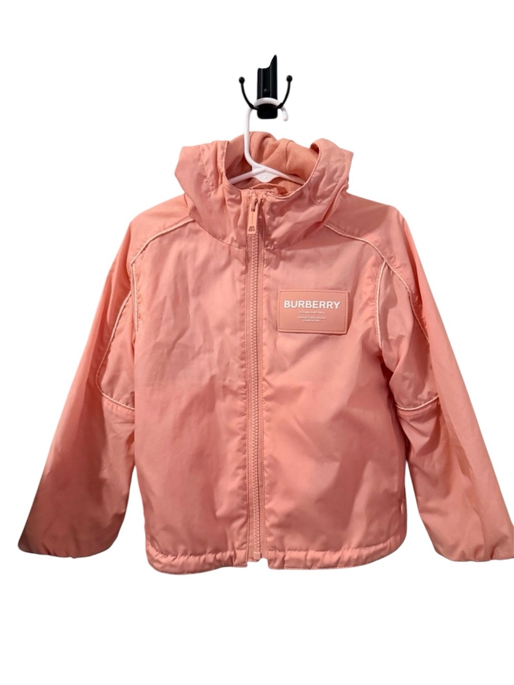 Burberry Kids Addison Horseferry Pink Hooded Jacket 4Y